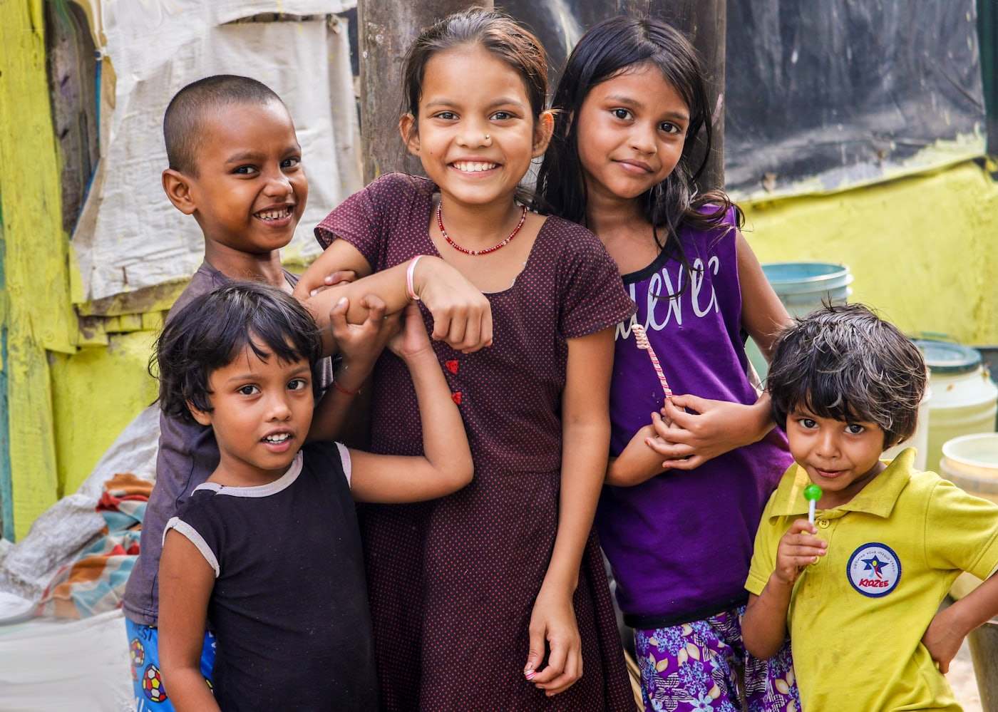 School children smiling
